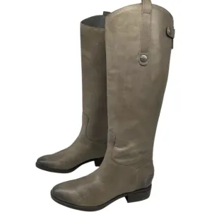 Sam Edelman Womens Shoes Penny Riding Boots Sz 6 Gray Leather Tall Tall Western