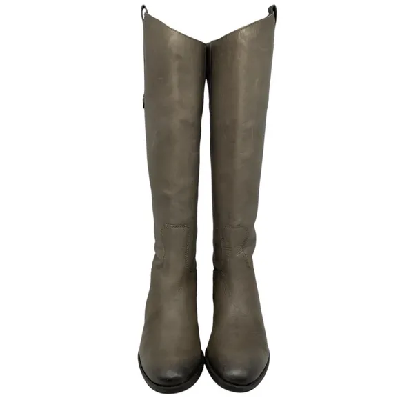 Sam Edelman Womens Shoes Penny Riding Boots Sz 6 Gray Leather Tall Tall Western