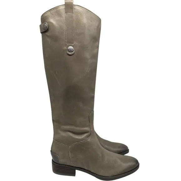 Sam Edelman Womens Shoes Penny Riding Boots Sz 6 Gray Leather Tall Tall Western