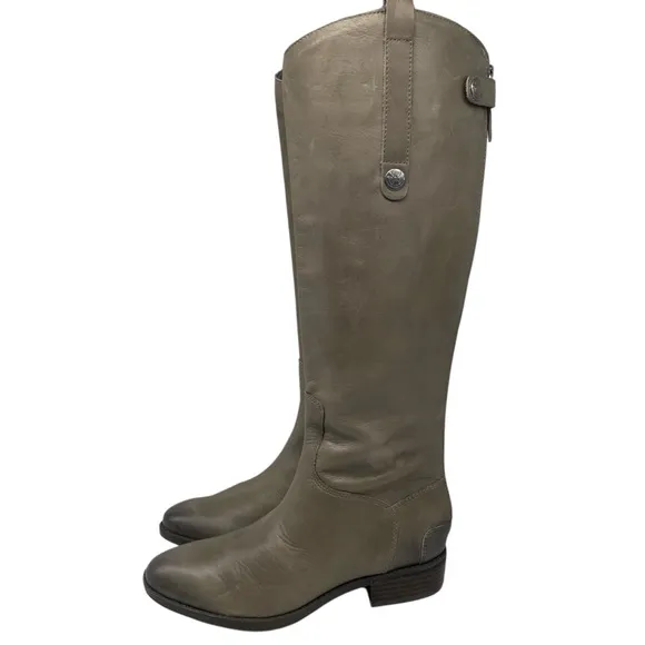 Sam Edelman Womens Shoes Penny Riding Boots Sz 6 Gray Leather Tall Tall Western
