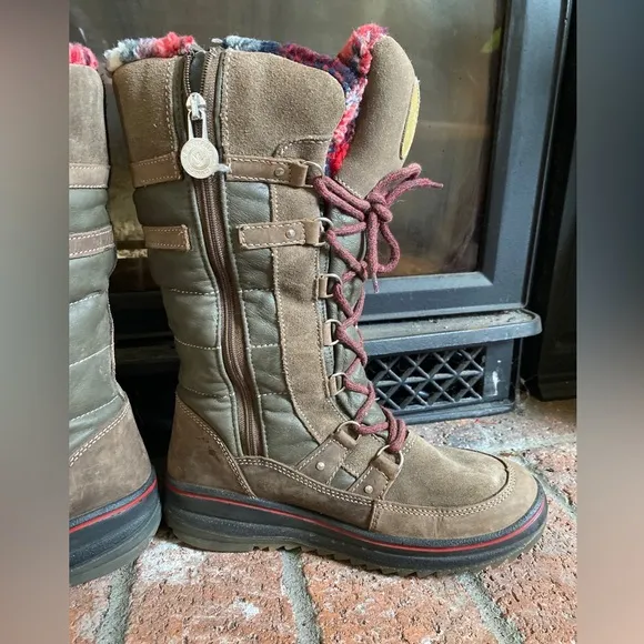 Santana Canada Phoenix Brown Winter Lined Snow Boots SZ 8.5 EU 39