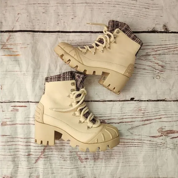 Schutz Jan Tweed Leather Booties Size 8.5