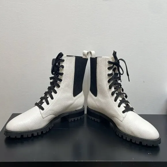 SENSO Jackson ankle boots white combat lace up leather US7