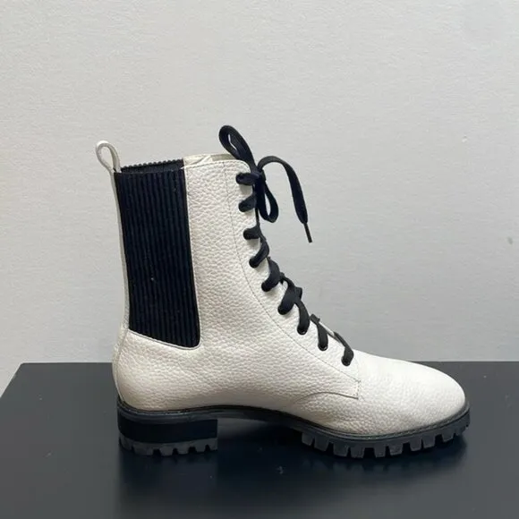 SENSO Jackson ankle boots white combat lace up leather US7