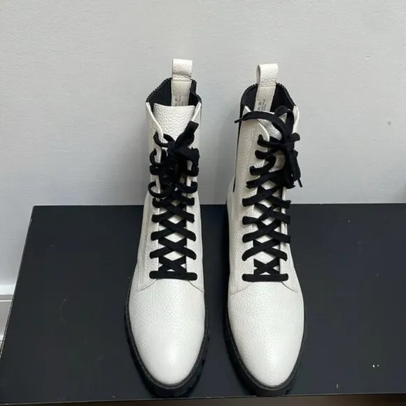 SENSO Jackson ankle boots white combat lace up leather US7