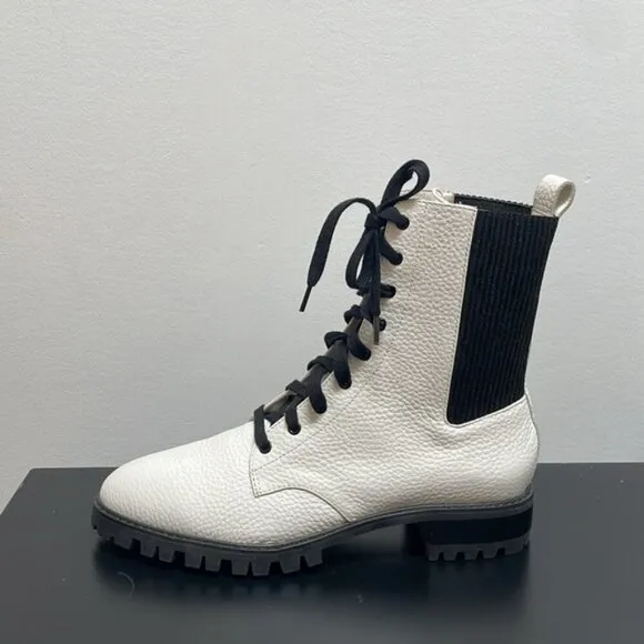 SENSO Jackson ankle boots white combat lace up leather US7
