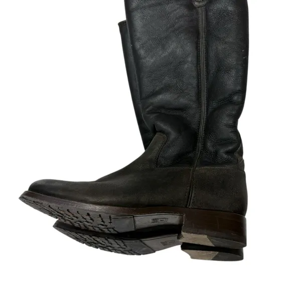 SH2 Frye Melissa Button II Tall Knee High Shearling Boots Womens Equestrian