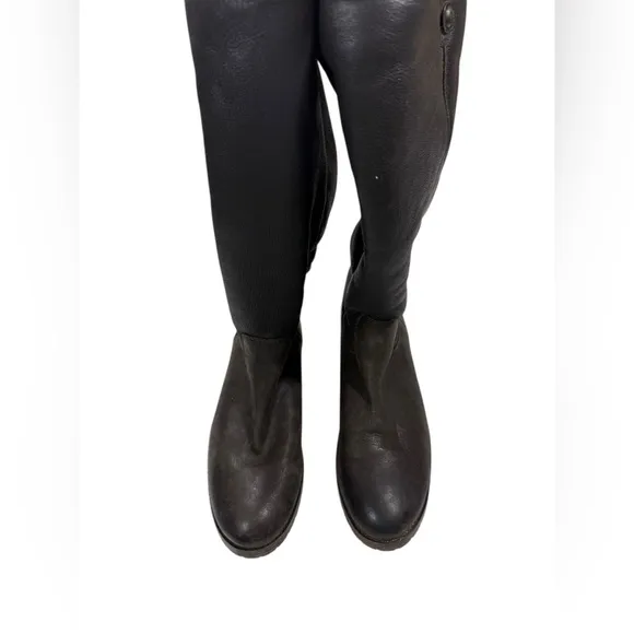 SH2 Frye Melissa Button II Tall Knee High Shearling Boots Womens Equestrian