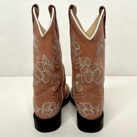Shyanne Western Pink Floral Embroidered Cowboy Boots