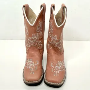 Shyanne Western Pink Floral Embroidered Cowboy Boots