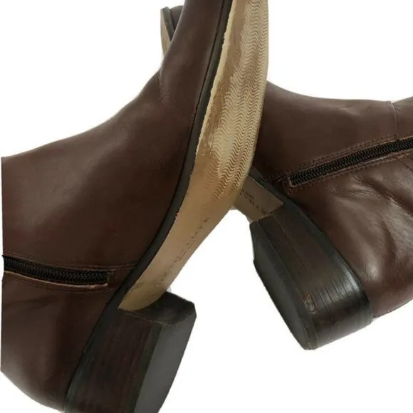 Sixth   Love Womens Leather Riding Boots 81/2 M Brown Shoes