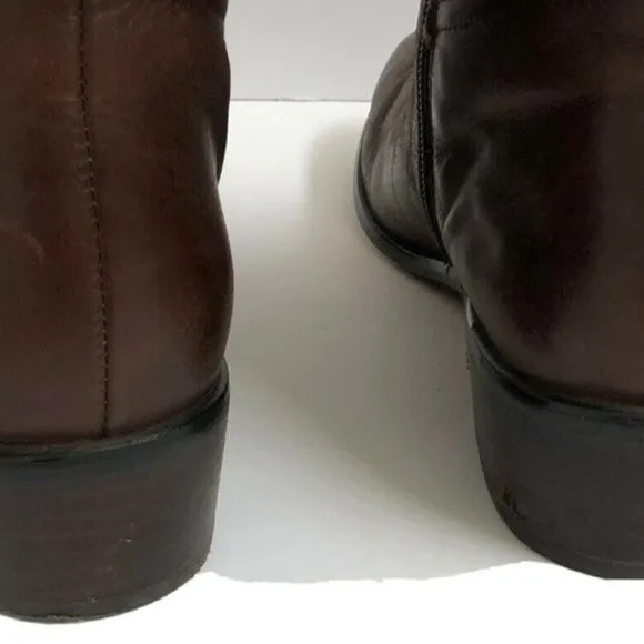 Sixth   Love Womens Leather Riding Boots 81/2 M Brown Shoes