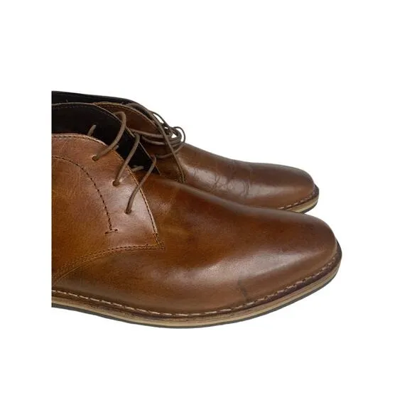 Size 13 Steve Madden Harken Chukka Boots Cognac Leather Mens