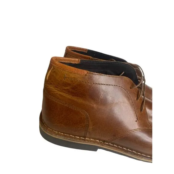 Size 13 Steve Madden Harken Chukka Boots Cognac Leather Mens