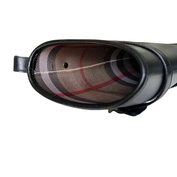 Size 37 Burberry Knee High Black Rain Boots