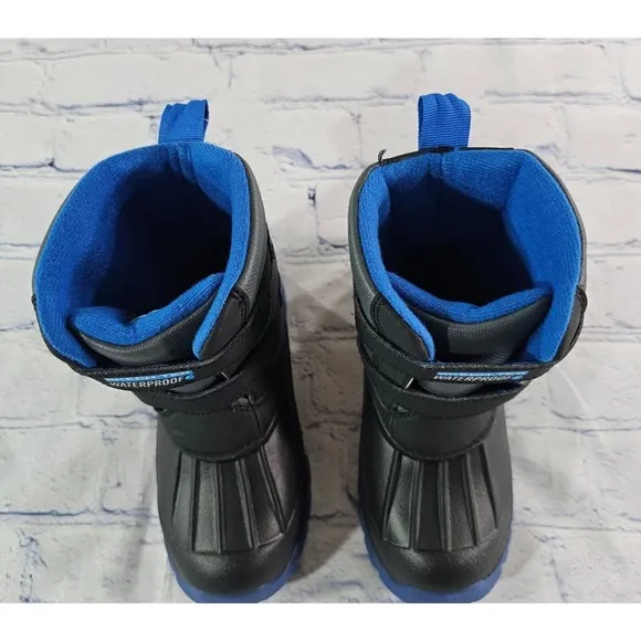 Skechers Skech-Tex Waterproof Black Winter Snow Boots INFANT TODDLER BOYS SZ 10