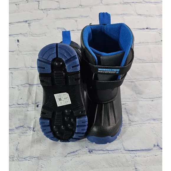 Skechers Skech-Tex Waterproof Black Winter Snow Boots INFANT TODDLER BOYS SZ 10