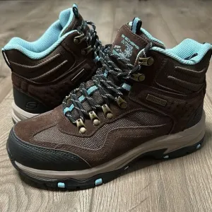 Skechers Trego Base Camp Brown Suede Hiking Waterproof Ankle Boots Size 7