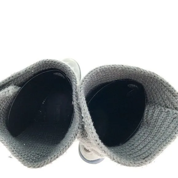 Skechers Tone Ups Womens Size‎ 8 Knitted Boots Grey Leather Walking Lined Winter