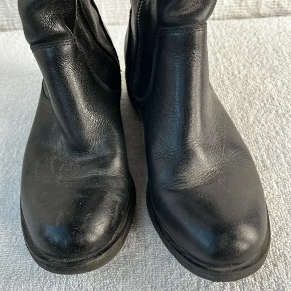 Sofft Sharnell Low Black Boot Womens 7.5 M Leather Lace Riding Boot Zip Booties