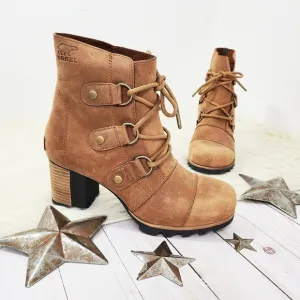 Sorel Addington Suede Lace-Up Boots Brown Tan Leather Size 8