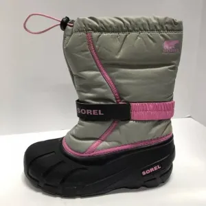Sorel Big Kids' Flurry Winter Snow Boots Gray, Girls' Size 5 M