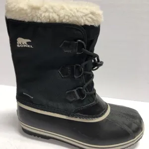 Sorel Big Kids’ Yoot Pac Nylon Black Winter Boots, Size 7M
