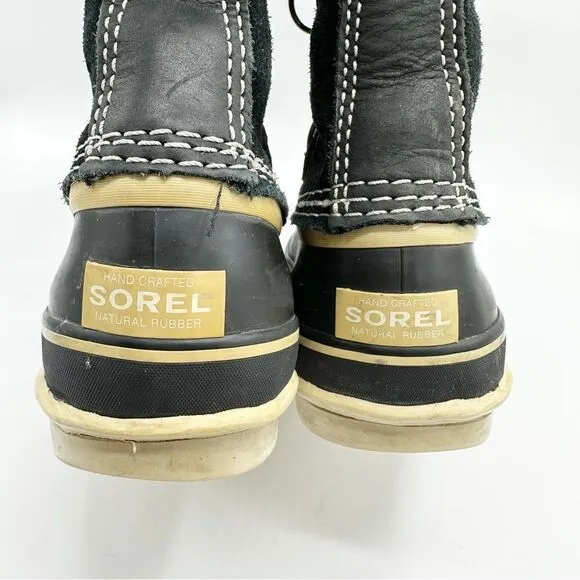 SOREL Black Suede JOAN OF ARTIC Faux Fur Trimmed Snow Boot Sz 8