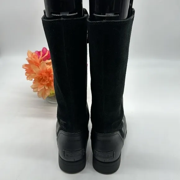 Sorel Black Suede Leather Tall Equestrian Style Boots Size 3 TB6436