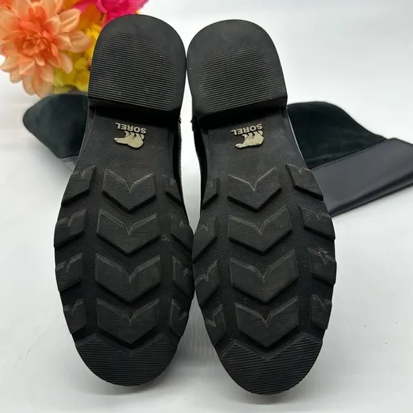 Sorel Black Suede Leather Tall Equestrian Style Boots Size 3 TB6436