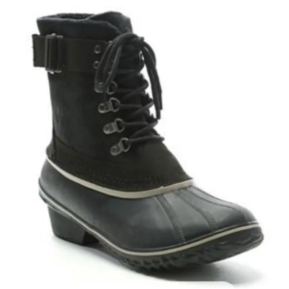 ❤️SOREL Black Winter Fancy Lace II Boots Size 8.5