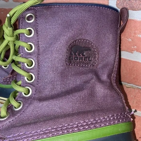 SOREL Boots 1964 PREMIUM CVS Waterproof Lace-up Purple Black Green Winter Size 7