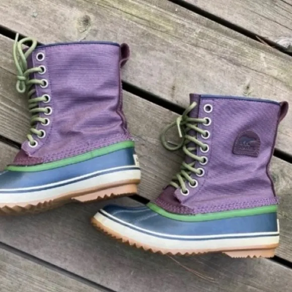SOREL Boots 1964 PREMIUM CVS Waterproof Lace-up Purple Black Green Winter Size 7
