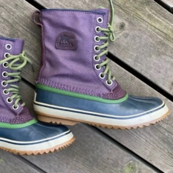 SOREL Boots 1964 PREMIUM CVS Waterproof Lace-up Purple Black Green Winter Size 7