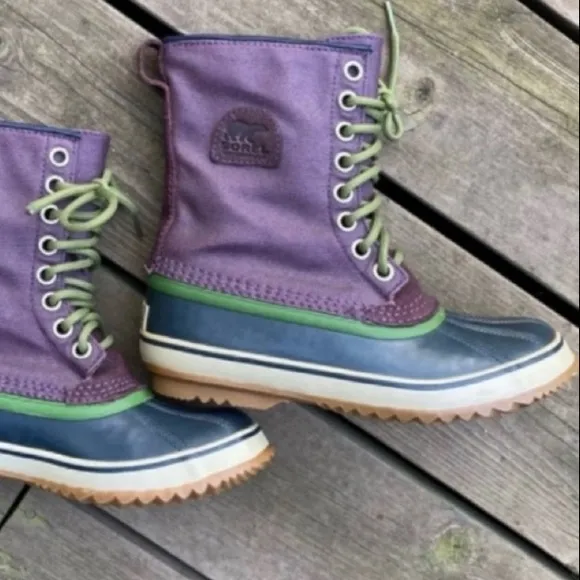 SOREL Boots 1964 PREMIUM CVS Waterproof Lace-up Purple Black Green Winter Size 7
