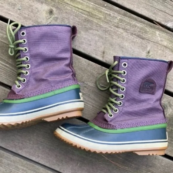 SOREL Boots 1964 PREMIUM CVS Waterproof Lace-up Purple Black Green Winter Size 7
