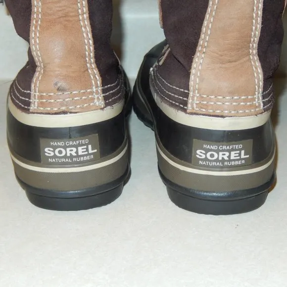 Sorel Boots 6 Joan Of Arctic NL1540 Brown Tan Fur Trim Lace Up Insulated Winter