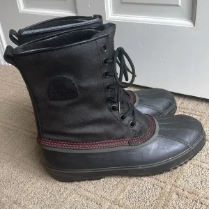 Sorel Boots Pac Winter 1964 Premium Snow Boot Black Red waterproof size 11