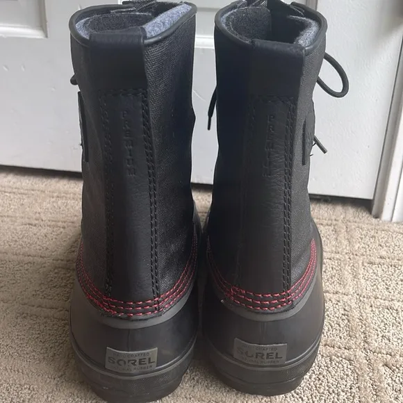 Sorel Boots Pac Winter 1964 Premium Snow Boot Black Red waterproof size 11