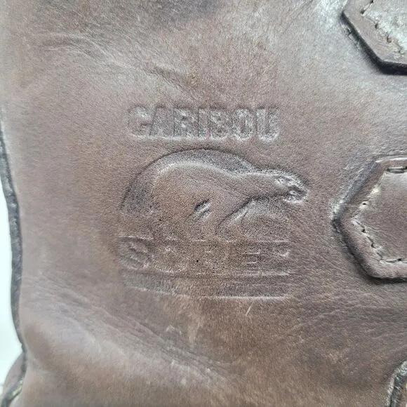 Sorel Brown Caribou Leather Lace-Up WP Snow Boot Womens Sz 8M HANDCRAFTED CANADA