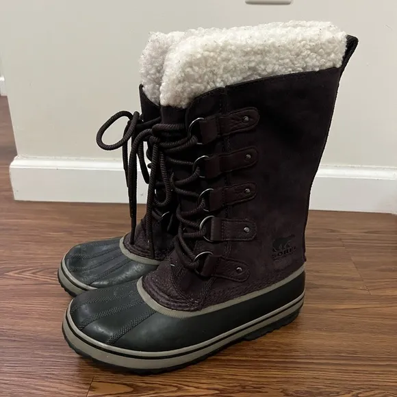Sorel Brown Joan Of Arctic Snow Boots Size 8 US $240