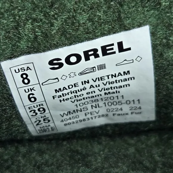 Sorel Caribou Womens Size 8 Waterproof Lace Up Winter Boots Black White