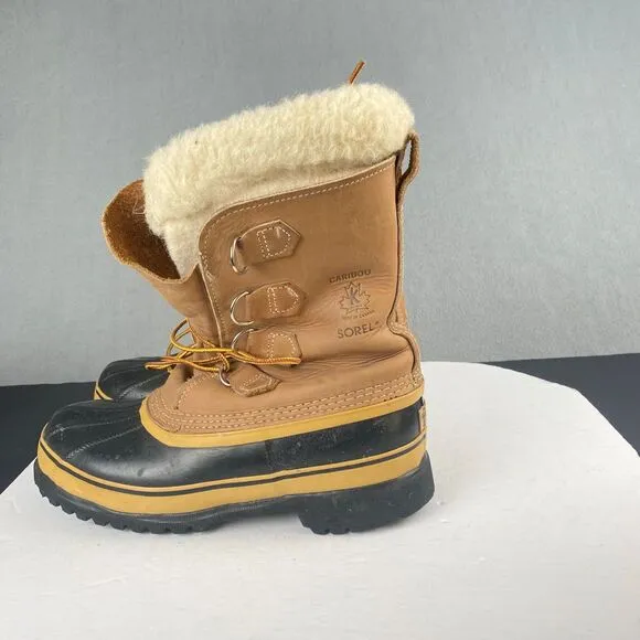 SOREL CARIBOU Women's size 8 waterproof winter boots brown