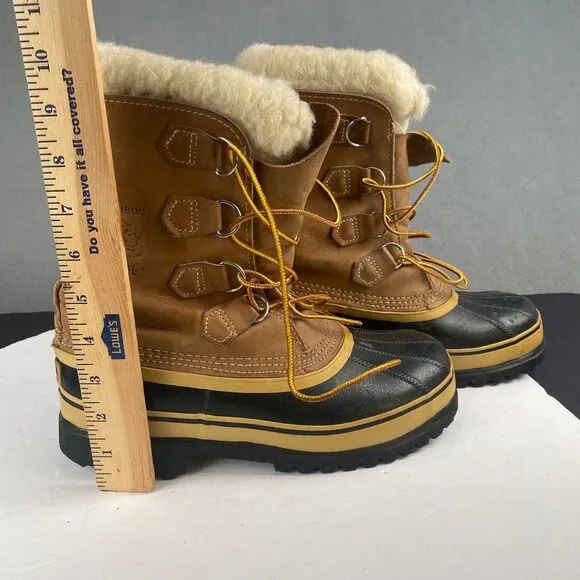 SOREL CARIBOU Women's size 8 waterproof winter boots brown