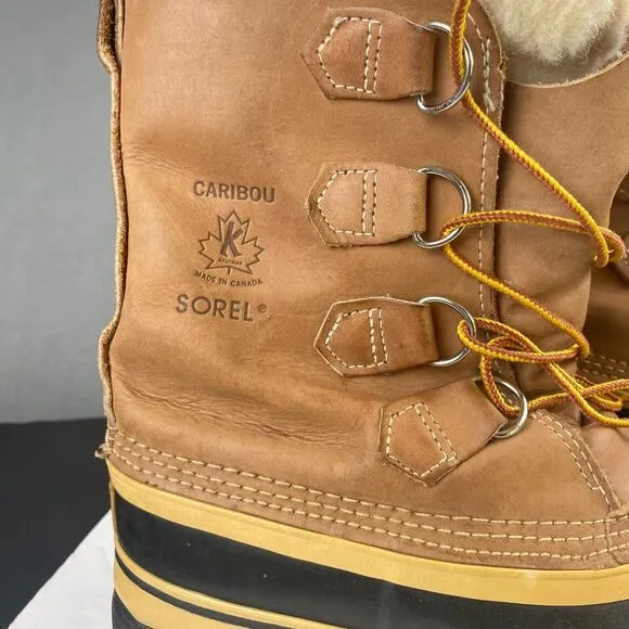 SOREL CARIBOU Women's size 8 waterproof winter boots brown