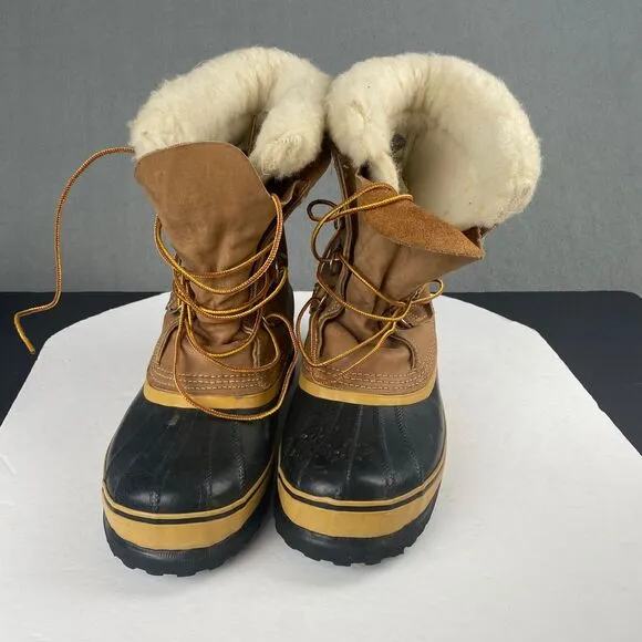 SOREL CARIBOU Women's size 8 waterproof winter boots brown