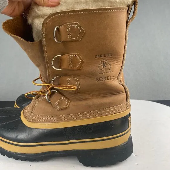 SOREL CARIBOU Women's size 8 waterproof winter boots brown
