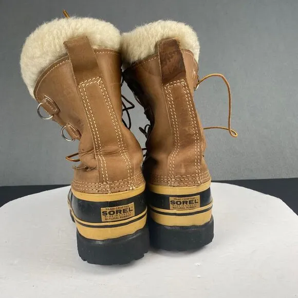 SOREL CARIBOU Women's size 8 waterproof winter boots brown