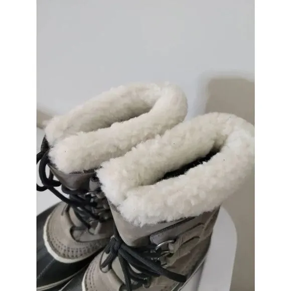 Sorel Caribou Boots Winter Snow Boot Women 8 US Shale Stone Gray NL1005-051Sz 7