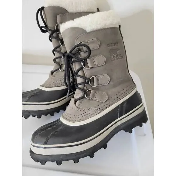 Sorel Caribou Boots Winter Snow Boot Women 8 US Shale Stone Gray NL1005-051Sz 7